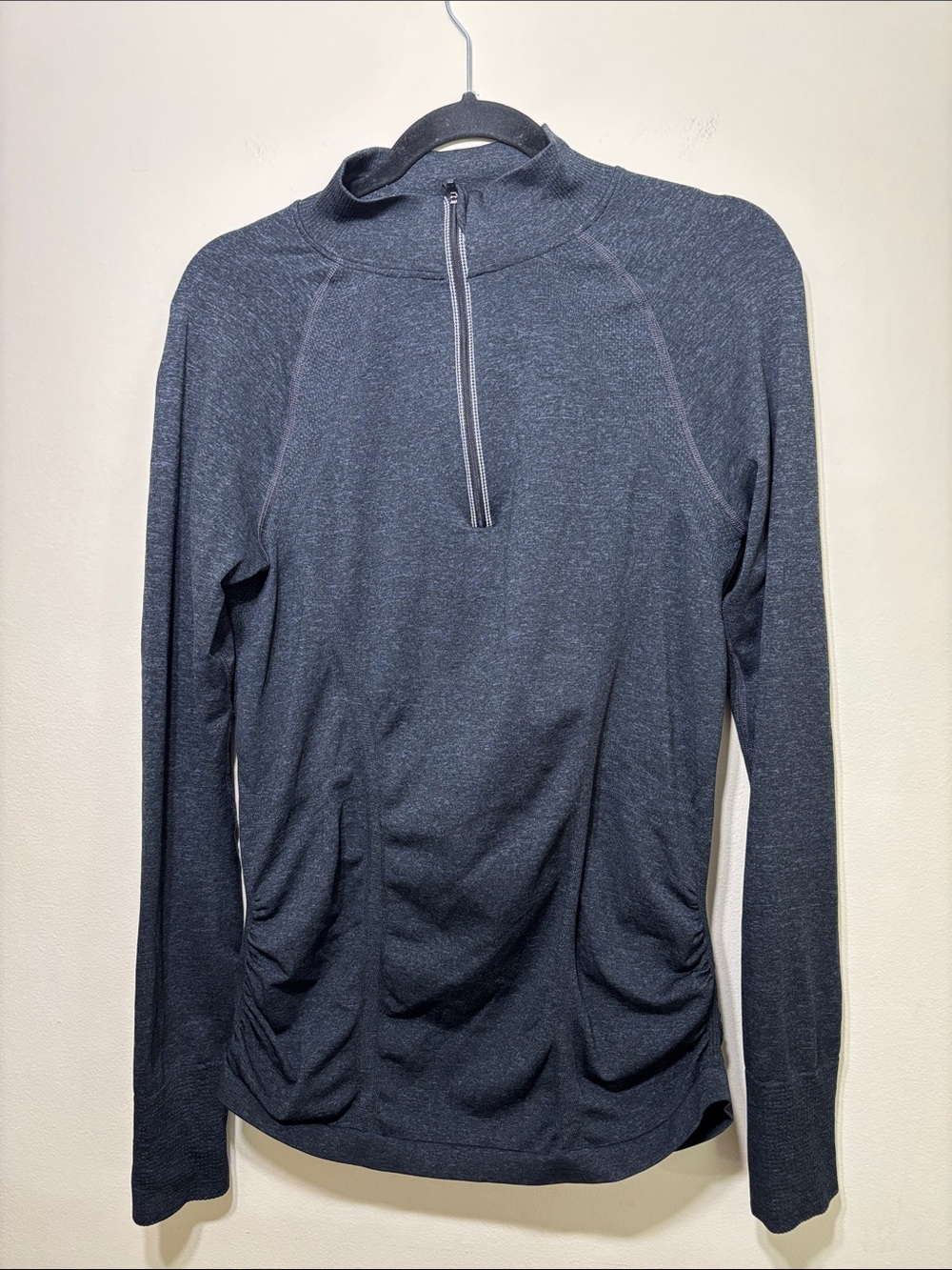 Athleta Dark Heather Gray/Black Quarter-Zip Performance Pullover